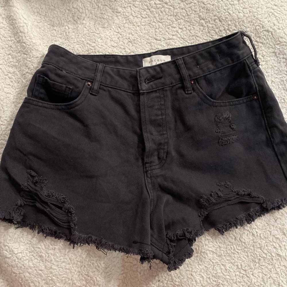 PacSun Black Distressed Jean Shorts